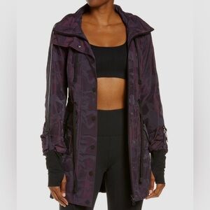 NWOT $199 Blanc Noir Camo Explorer Anorak Purple Black Hooded Jacket Coat Size L